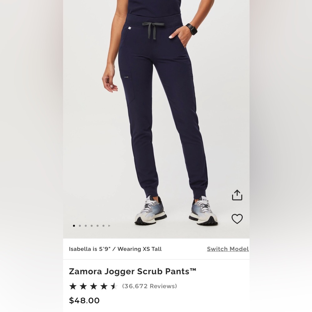 Figs navy Zamora high waisted jogger scrub pants size L